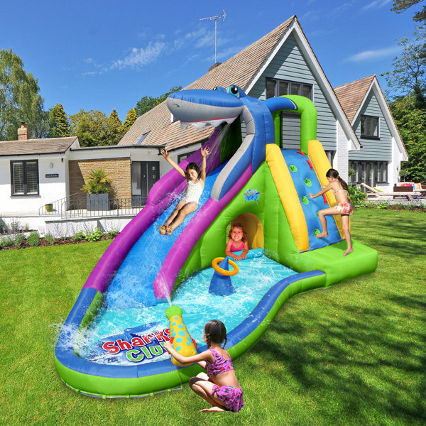 Action Air 10.5' x 15' Inflatable Water Slide with Air Blower & Reviews